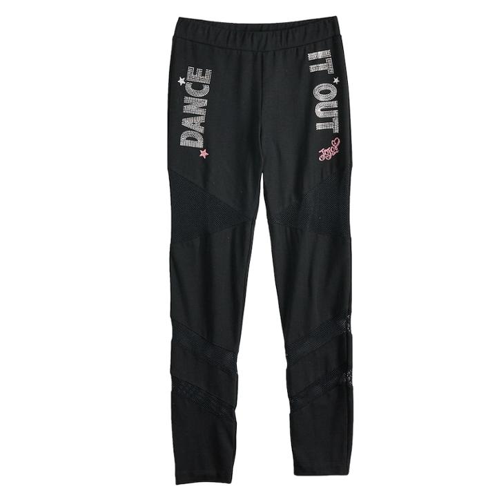 Girls 7-16 Jojo Siwa Mesh Capri Leggings, Size: Medium, Black