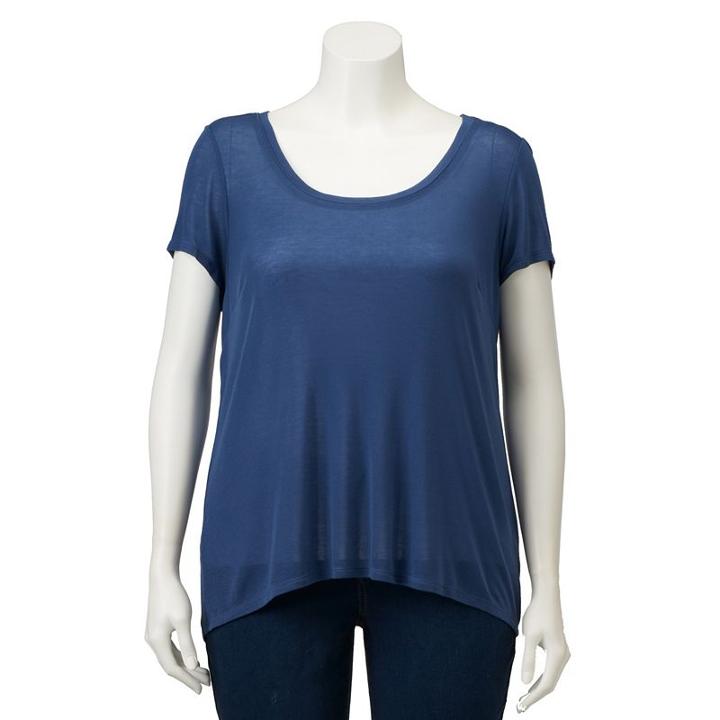 Plus Size Simply Vera Vera Wang Crossback Tee, Women's, Size: 3xl, Blue (navy)