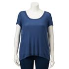 Plus Size Simply Vera Vera Wang Crossback Tee, Women's, Size: 3xl, Blue (navy)