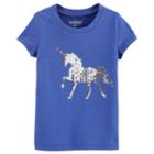 Girls 4-12 Oshkosh B'gosh&reg; Reversible Sequin Unicorn Tee, Size: 6-6x, Med Blue