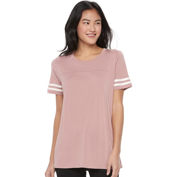 Juniors' Pink Republic Soft Varsity Tee, Teens, Size: Large, Red