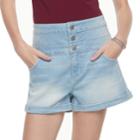Juniors' Tinseltown Triple Stack Jean Shortie Shorts, Teens, Size: 11, Brt Blue
