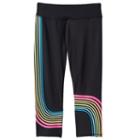 Girls 7-16 & Plus Size So&reg; Rainbow Stripe Performance Capri Leggings, Girl's, Size: 14 1/2, Dark Pink
