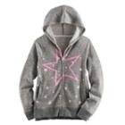 Girls 7-16 & Plus Size So&reg; Puff-print Perfect Zip-up Hoodie, Girl's, Size: 14, Dark Grey