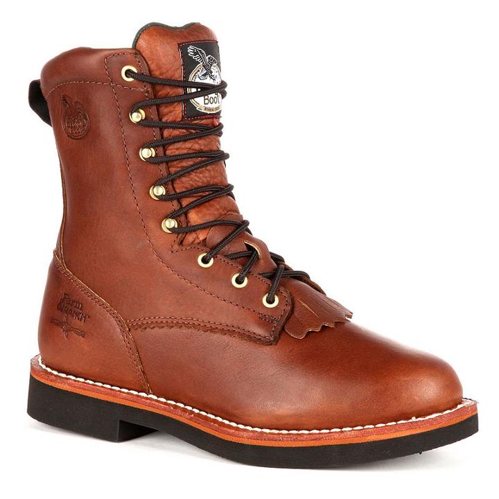 Georgia Boot Farm And Ranch Lacer Men's 8-in. Work Boots, Size: Medium (8.5), Brown