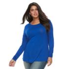 Plus Size Apt. 9&reg; Geometric Print Tee, Women's, Size: 0x, Blue