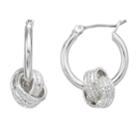 Dana Buchman Silver-tone Knot Hoop Earrings, Women's, Silver