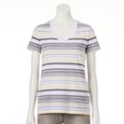 Women's Croft & Barrow&reg; Essential V-neck Tee, Size: Xl, Light Grey