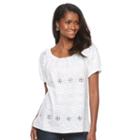 Women's Croft & Barrow&reg; Peasant Top, Size: Small, White