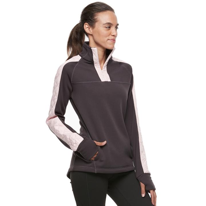 Women's Fila Sport&reg; 1/2-zip Fleece Pullover, Size: Medium, Grey