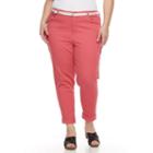 Plus Size Gloria Vanderbilt Amanda Roll-cuff Crop Jeans, Women's, Size: 18 W, Brt Pink
