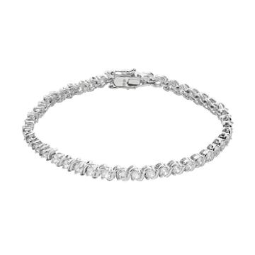 Dovetail Silver Tone Cubic Zirconia Tennis Bracelet, Women's, Size: 7.5, White