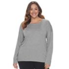 Plus Size Sonoma Goods For Life&trade; Pajamas: Essential Long Sleeve Tee, Women's, Size: 3xl, Med Grey