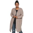 Juniors' Plus Size Iz Byer Hooded Duster Cardigan, Teens, Size: 3xl, Med Pink