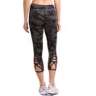 Women's Jockey Sport Tie-dye Macram Midrise Capri Leggings, Size: Large, Grey