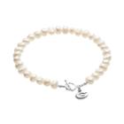 Dayna U Georgia Bulldogs Sterling Silver Freshwater Cultured Pearl Logo Charm Toggle Bracelet, Women's, Size: 8, White