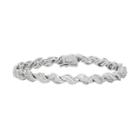 Silver Tone 1/4 Carat T.w. Diamond Swrl Bracelet, Women's, Size: 7.5, White