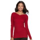 Juniors' Candie's&reg; Ribbed Portrait Collar Sweater, Teens, Size: Xs, Med Red