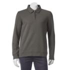 Men's Croft & Barrow&reg; Fleece Quarter-zip Polo, Size: Large, Dark Grey