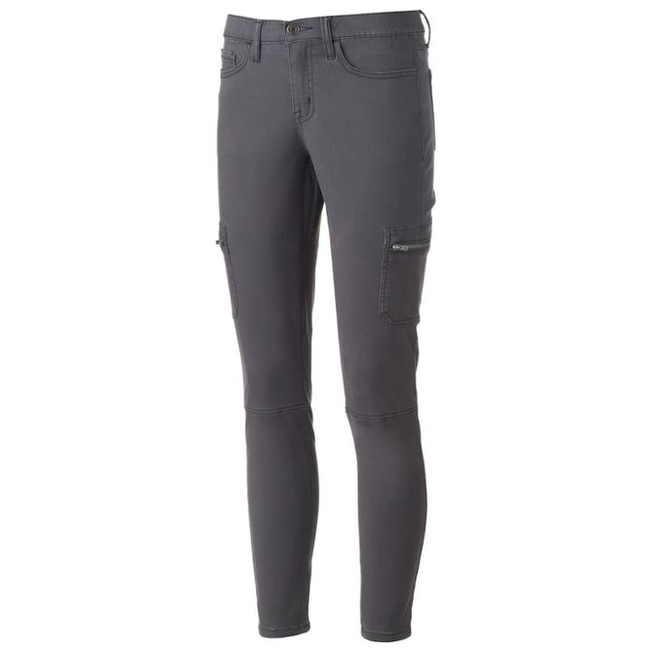 Juniors' Mudd&reg; Cargo Utility Skinny Pants, Teens, Size: 3, Grey Other