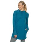 Women's Tek Gear&reg; Hooded Cowlneck Tunic, Size: Large, Dark Blue