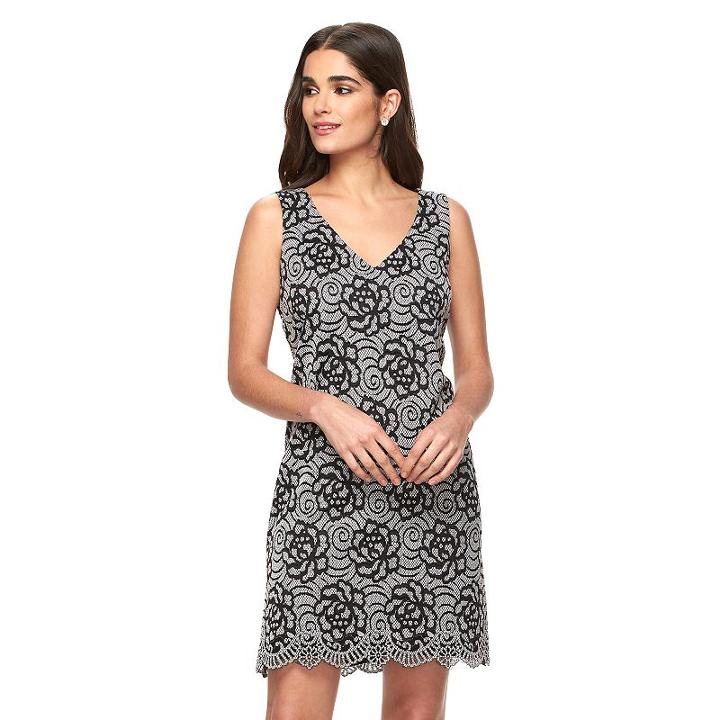 Women's Ronni Nicole Floral Lace Shift Dress, Size: 10, Oxford