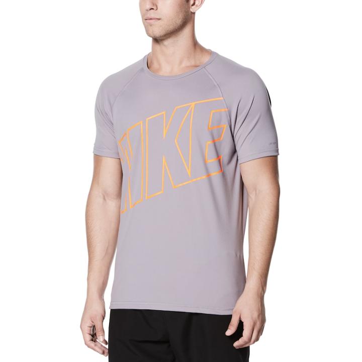 Men's Nike Hydroguard Swim Tee, Size: Xxl, Grey