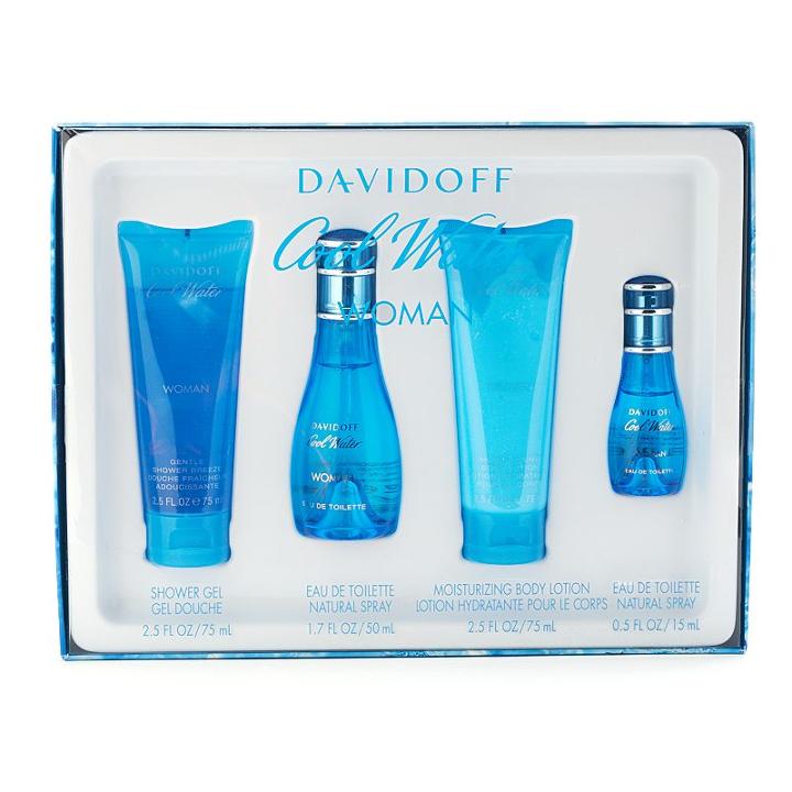 Davidoff Cool Water 4-pc. Women's Perfume Gift Set, Multicolor