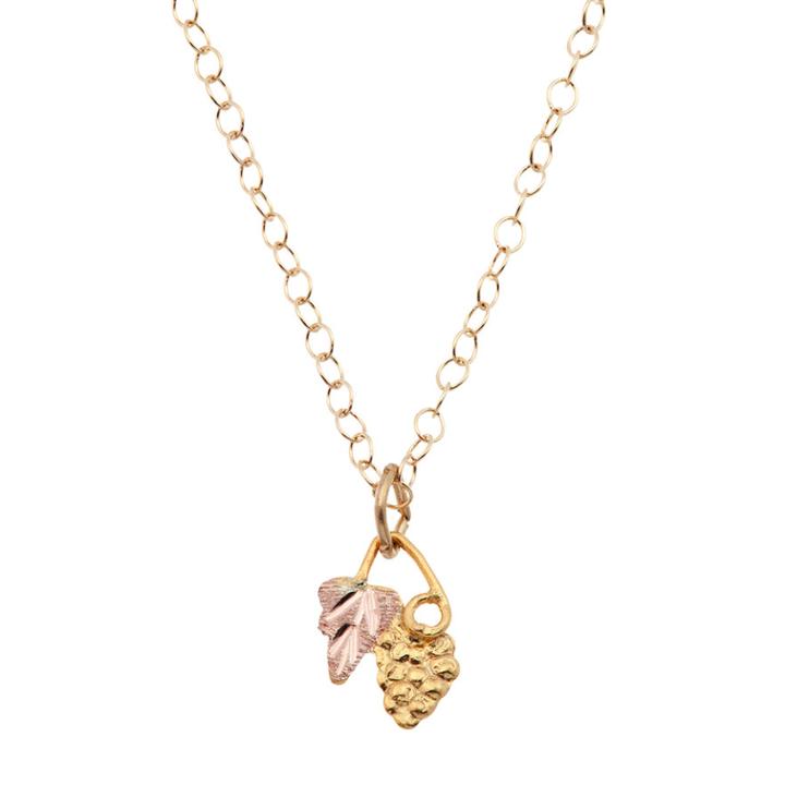 Black Hills Gold Two Tone Leaf Pendant Necklace, Women's, Size: 18