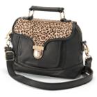 Adrienne Landau Cheetah Convertible Satchel, Women's, Black