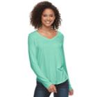 Juniors' So&reg; Perfect V-neck Tee, Teens, Size: Xxs, Turquoise/blue (turq/aqua)