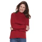 Women's Croft & Barrow&reg; Essential Mockneck Top, Size: Medium, Dark Red