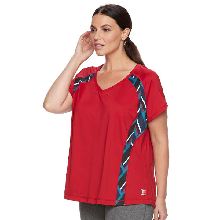 Plus Size Fila Sport&reg; Basic Movement Tee, Women's, Size: 3xl, Med Red