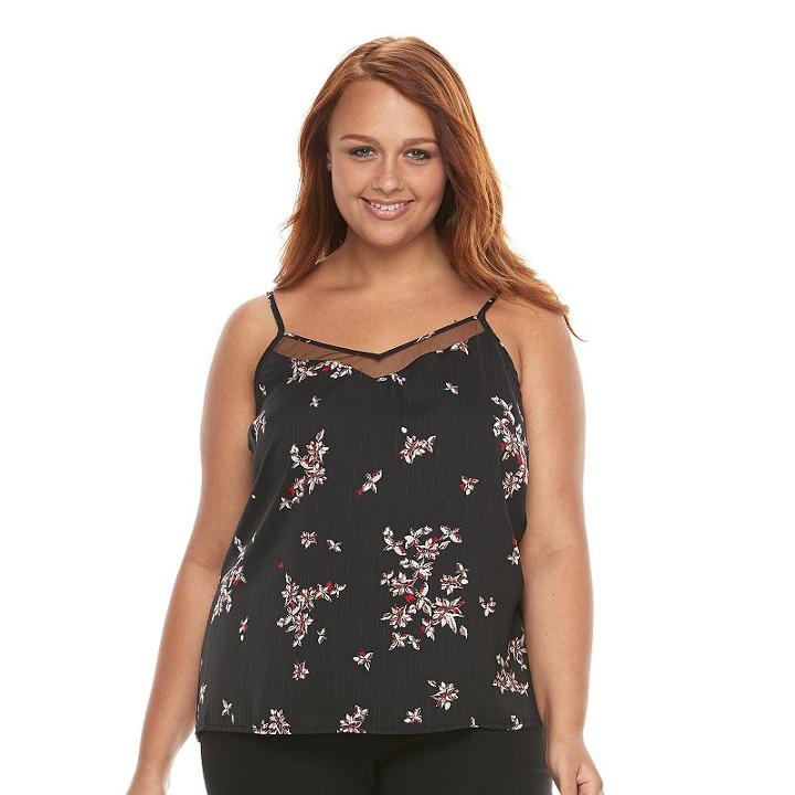 Plus Size Apt. 9&reg; Mesh Camisole, Women's, Size: 2xl, Black