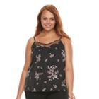Plus Size Apt. 9&reg; Mesh Camisole, Women's, Size: 2xl, Black