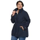 Plus Size Be Boundless Hooded Anorak Rain Jacket, Women's, Size: 2xl, Blue (navy)