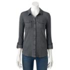 Women's Sonoma Goods For Life&trade; Ribbed Shirt, Size: Large, Black