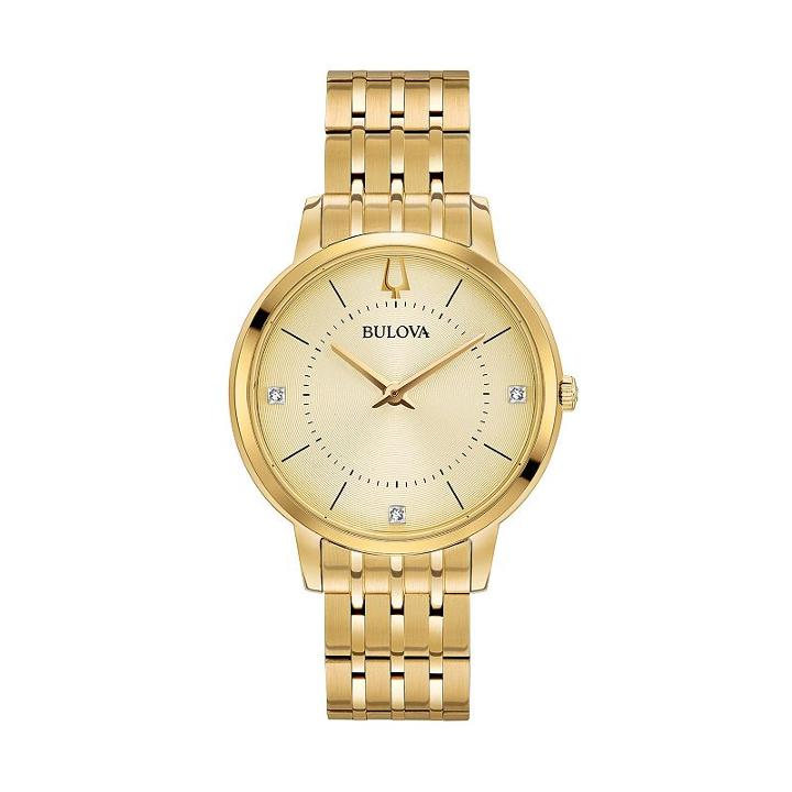 Bulova Women's Classic Diamond Stainless Steel Watch - 97p123, Size: Medium, Yellow