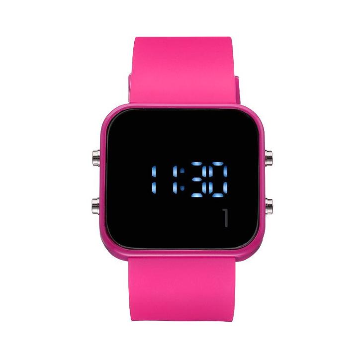 1:face Breast Cancer Unisex Digital Watch, Pink