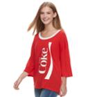 Juniors' Coca-cola Enjoy Drop-shoulder Graphic Tee, Teens, Size: Large, Red