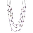 Purple Composite Shell Beaded Multi Strand Necklace, Women's, Drk Purple