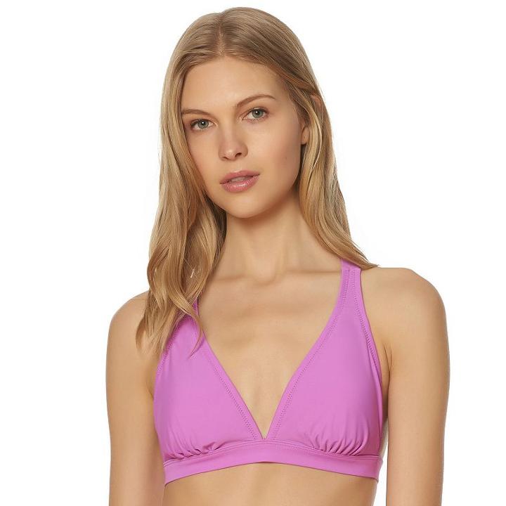 Women's Pink Envelope D-cup Triangle Bikini Top, Size: Large, Med Pink