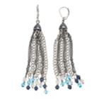 Simply Vera Vera Wang Beaded Nickel Free Tassel Drop Earrings, Women's, Blue