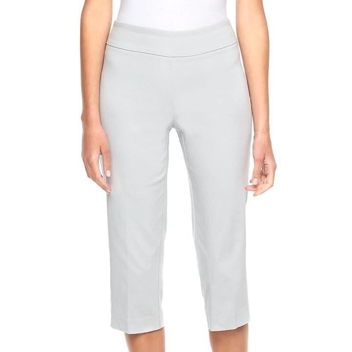 Women's Dana Buchman Pull-on Capris, Size: Large, Silver