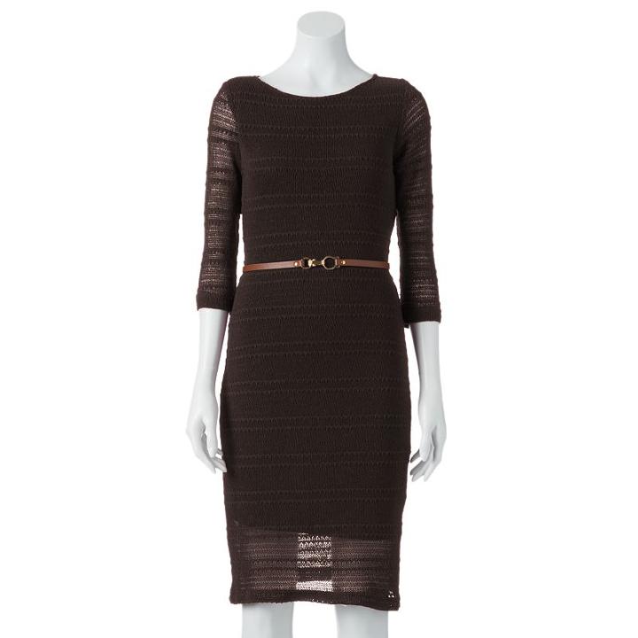Sharagano Knit Sweaterdress - Women's, Size: 2, Brown