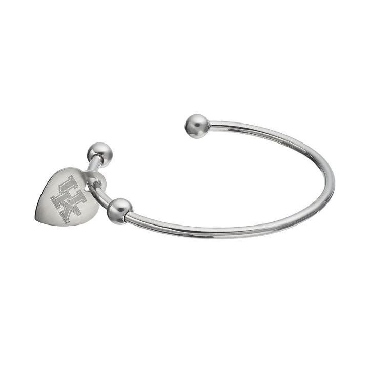 Fiora Stainless Steel Kentucky Wildcats Charm Cuff Bracelet, Women's, Size: 7.5, Grey
