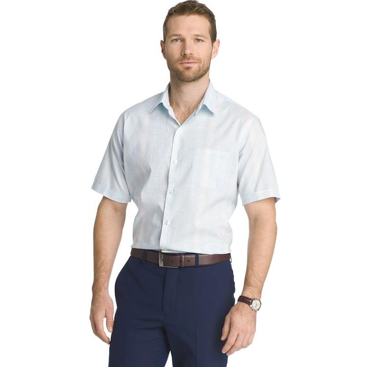 Big & Tall Van Heusen Classic-fit Leaf Button-down Shirt, Men's, Size: 3xl Tall, Blue Other