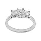 Round-cut Certified Diamond 3-stone Engagement Ring In 14k White Gold (1 Ct. T.w.), Women's, Size: 8