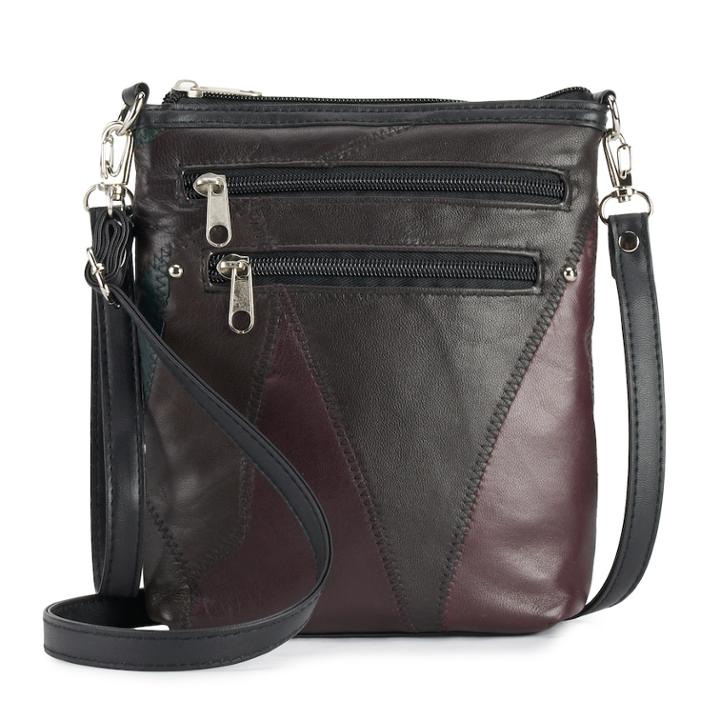 Stone & Co. Stitched Patchwork Leather 3-bagger Convertible Crossbody Bag, Women's, Black Multi