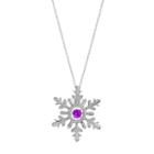 Sterling Silver Amethyst Snowflake Pendant Necklace, Women's, Size: 18, Purple